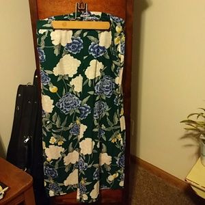 Cropped wide-leg floral pants